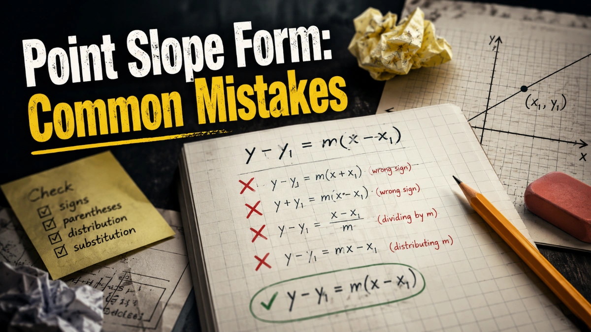 point slope form: Common Mistakes