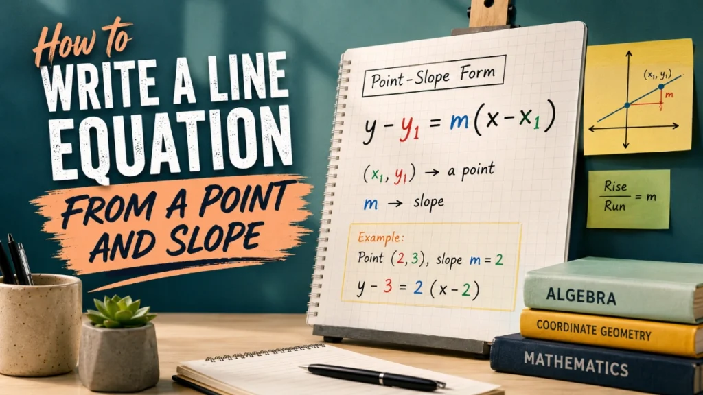 Write a Line Equation From a Point and Slope