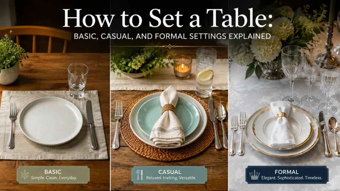 How to Set a Table: Basic, Casual, and Formal Settings Explained